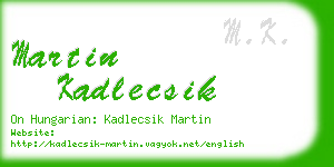 martin kadlecsik business card